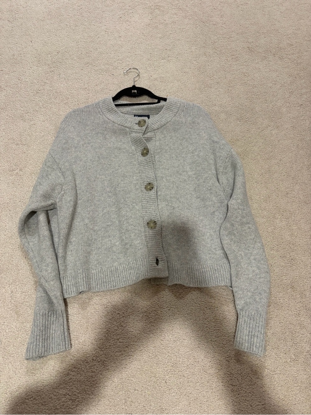 Gap light Gray Cropped Button-Front Women’s Sweater